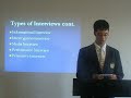 An informative speech about the different types of interviews.