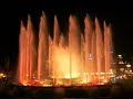 Spettacolo di fontane in Plaça d'Espanya a Barcellona