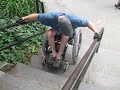How to bump down the stairs in a wheelchair
