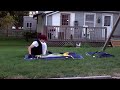 Gus pitches a tent