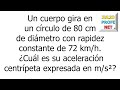 Problema 1 sobre Movimiento Circular Uniforme-Problem 1 on uniform circular motion