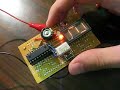 This is a prototype of our YS-101 single-digit clock, constructed with a 16F84A PIC microcontroller and a IEE FFD21 Minitron-style seven-segment filament display. The FFD21 is packaged in a 15 pin DIP-style glass envelope, which contains a single seven segment display and a separate filament to represent the decimal point. This display is much larger than the common 3015F Minitron; digit height is 17mm and the envelope is 28mm high. Visit our website at www.decadecounter.com