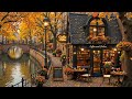 MORNING AMBIENCE AT CANALSIDE CAFé SHOP VIBES 🍂 ELEGANT & ..
