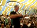 Fran on a table at the Oktoberfest