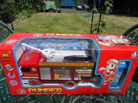 รถดับเพลิง - TAKES 3 X AA BATTERIES. BUMP AND GO ACTION. LIGHTS AND SOUNDS. MAGIC BUBBLE MIXTURE INCLUDED. TOY WE HAVE ON SALE ON EBAY: http://stores.ebay.co.uk/mgtracey ...