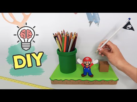 Back to School: DIY Super Mario Pencil Holder Desk Organizer [ decor geek / nerd / gamer ]