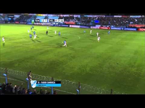 Gol de Sambueza. Temperley 2 Vélez 1.Fecha 19. Torneo Primera División 2015.FPT Gol de Sambueza. Temperley 2 Vélez 1.Fecha 19. Torneo Primera División 2015.FPT
