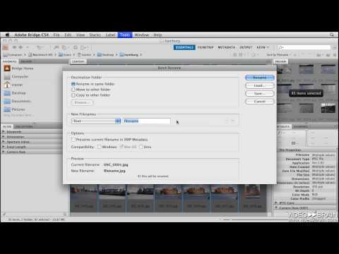 Tutorial Photoshop CS4: rename files in batches in Adobe Bridge