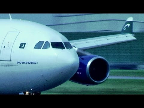 Airblue - Airbus A340-300 Takeoff at Manchester (1 minute. Just plain spotting) HD1080p