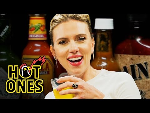Scarlett Johansson Tries To Not Spoil Avengers While Eating Spicy Wings | Hot Ones