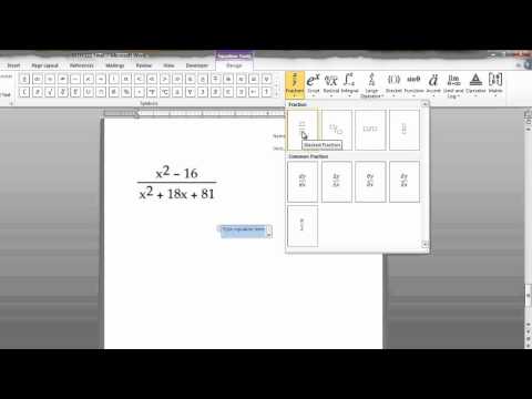 how to draw equations in word