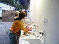 Some of the crew have a bit of fun at the sinks!
