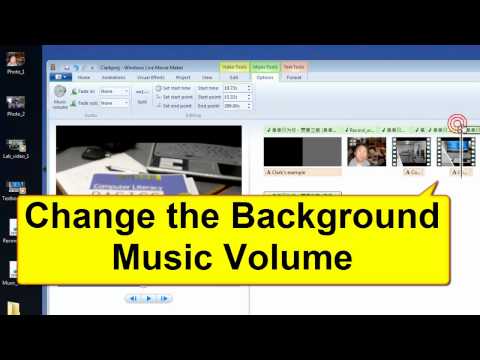 how to adjust music in movie maker