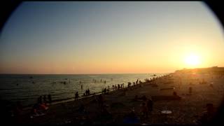 Time lapse Заката у Чёрного моря на пляже в Лазурном - Украина - (50секунд=62минуты) 30.07.2015