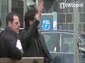 new york, new york - tuesday may 11, 2010. keanu reeves smokes a cigarette while waving and making hand gestures to fans as he sits on a park bench with a couple of friends. the actor, who spurred rumors of a... www.newscom.com