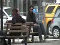 new york, new york - tuesday may 11, 2010. keanu reeves smokes a cigarette while waving and making hand gestures to fans as he sits on a park bench with a couple of friends. the actor, who spurred rumors of a... www.newscom.com