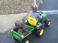 Xander and Sid driving the tractor!