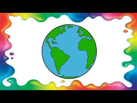 video-linktoworks-How to draw planet Earth step by step for kids - YouTube