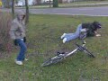 Auf dem Weg vom Fußball nach Hause