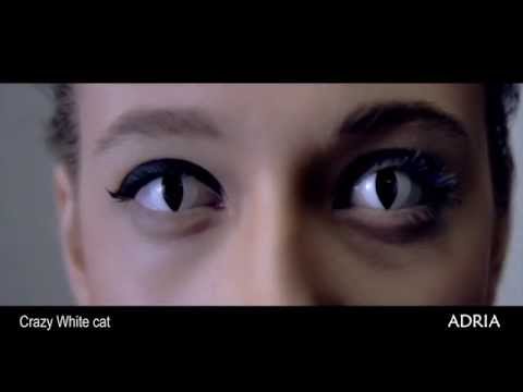 Crazy White cat - цветные линзы Adria, видео в линзах