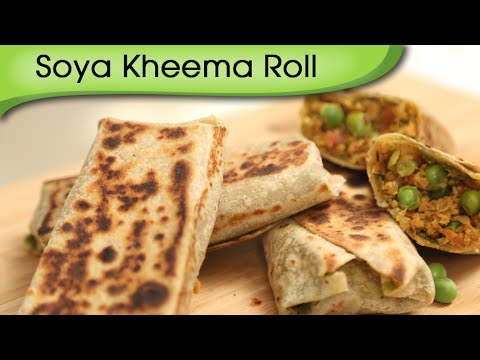Soya Kheema Roll – Healthy Veg Wrap – Easy To Make Kids Lunch Box / Tiffin Recipe By Ruchi Bharani