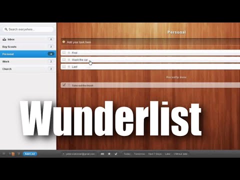 Wunderlist - Wunderlist is a great app that's free and based on GTD. I wanted to show you here how to use the core functionality to really get things done. I'll show you ...