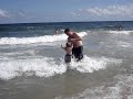 baby Hugh at the beach