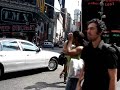 Walking through Times Square