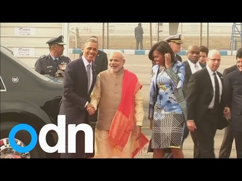 Barack Obama meets with Indian PM Narendra Modi as clothing industry hopes Michelle Obama wears sari