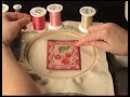 make a miniature rug on the sewing machine with thread painting which mimics russian needlepunch. variegated threads give a lovely blended look similar to wool hooked rugs. the threads used are yli cotton machine quilting threads. part 2

visit www.threadpaint.com and www.quiltstream.com for more!