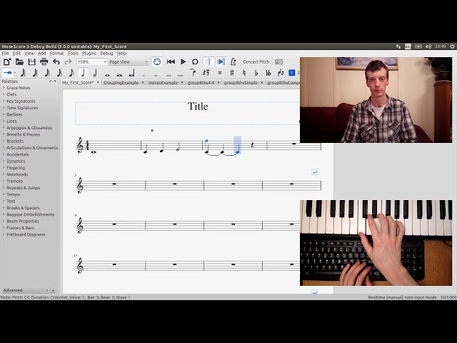 YouTube video: GSoC with MuseScore - Semi-Realtime MIDI Demo Part 1: New note entry modes