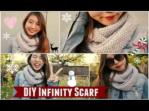 how to knit easy infinity scarf