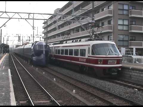 南海本線 浜寺公園駅で「ラピート」が「こうや」を追い抜き 20080223