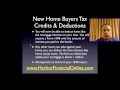 First Time Purchase, New Home Buyer Tax Break 2011, 2012
