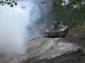 T-55A in Finnish forrest with some engine smoke system use....
