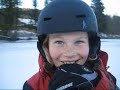 My little brother snowboarding
