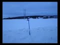Jumping over road with Snowmobile