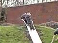 slide down thu slide lol