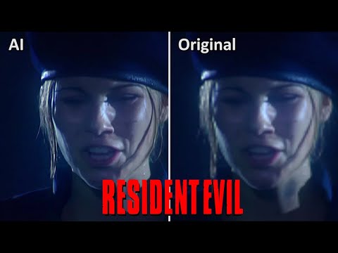 Resident Evil 1996 Uncensored FMV vs AI Machine Learning Side by Side