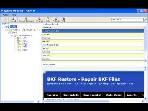 how to recover .bkf files in windows 7