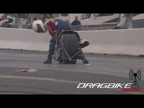 Pro Mod Nitrous Drag Bike Disintegrates During Run!