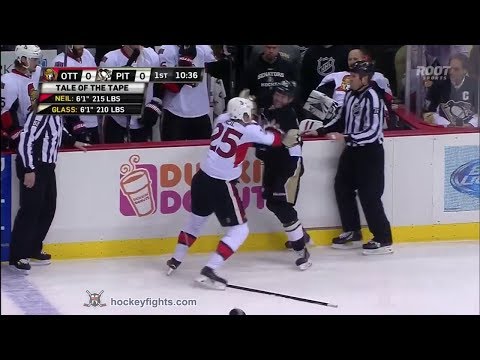 Chris Neil vs Tanner Glass Apr 13, 2014