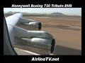 http://www.henrytenby.com/dvd.htmlVideographers Henry Tenby and Anthony Hickey from AirlineHobby.com DVDs visited Honeywell's Boeing 720 flight test operation in Phoenix in early February, 2007. In this clip we anchored a Sony HVR-A1U HD cam to the cabin floor looking out the passenger wing during a touch and go at Williams Gateway airport, during crew training on February 6, 2007. Over 16 hours of SD and HD video footage was shot during the visit, which will be released by AirlineHobby.com DVDs during 2007 as a Honeywell 720 Tribute DVD. HD DVDs of this historic aircraft and unique operation will be released in due course. Honeywell's 720 is scheduled for retirement in late 2007.