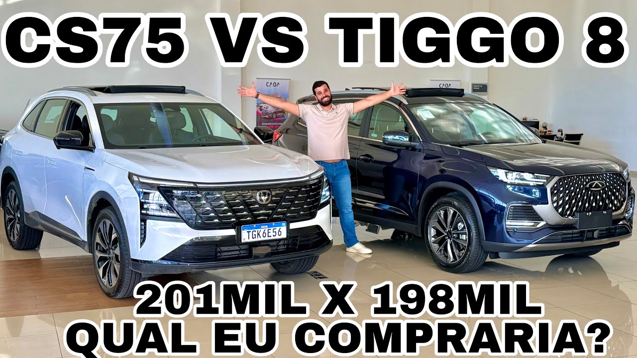 SUPER COMPARATIVO CAOACHANGAN CS 75 VS CAOACHERY TIGGO 8 PRO | QUEM É O MELHOR??