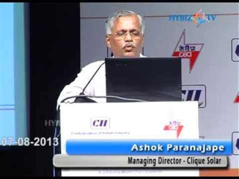 Ashok Paranajape, Managing Director - Clique Solar speaking at Power Plant Summit 2013, HICC, Hyderabad