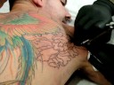 back piece tattoo by Darlan Red, la diabla tattoo