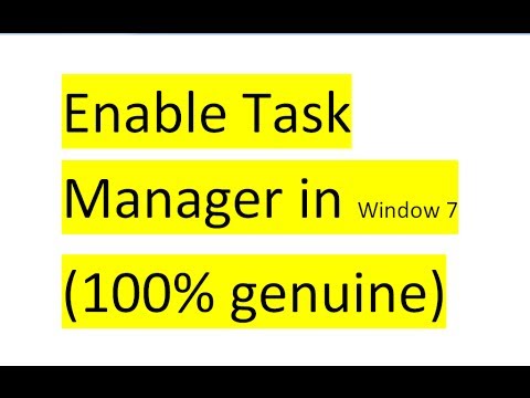 how to enable task manager disabled by virus
