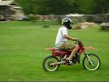 1987 honda cr80 dirtbike, not very big but fun to play around on.
