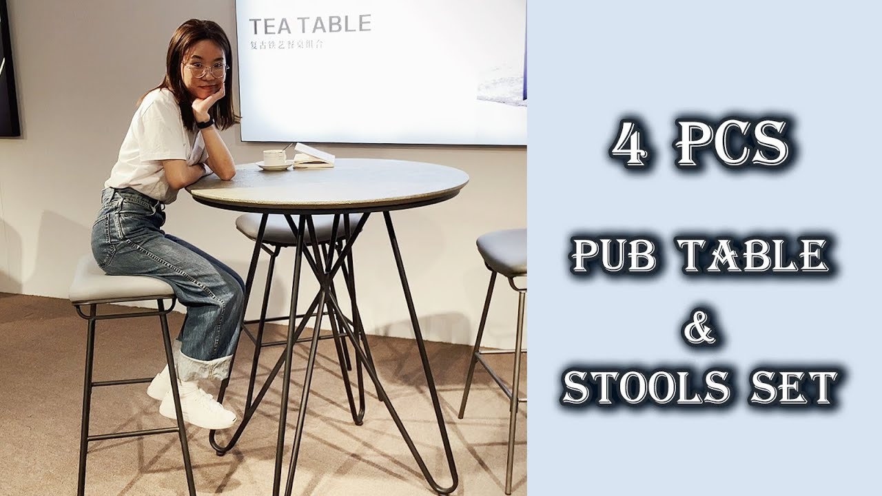 4 piece Pub Table & Stools Set - Cindy