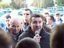 olivier besancenot �tait de retour sur le site de la sbfm le 15 d�cembre 2008 pour apporter son soutient aux salari�(e)s de la fonderie de caudan(56), menac�s d'un plan de r�duction d'effectifs si des volumes ne sont pas apport�s a la sbfm par les constructeurs...